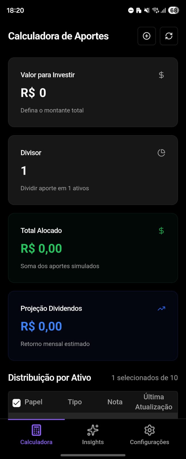 Calculadora de Aportes — screenshot 1